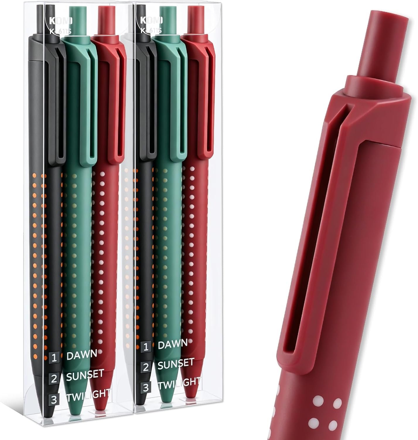 elzle Set di 6 Penne Gel, 0,5 mm a Punta Fine Inchiostro Nero