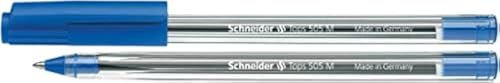 Schneider – Penna a sfera Tops 505, con cappuccio, F, BL, Blu(Blau/Farbe des Schaftes…