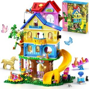 HOGOKIDS Casa sull'albero 4 piani con Luci LED, Set costruzioni bambine 6+ | Set…