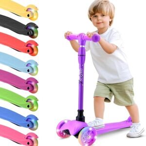 Hurtle Monopattino Leggero a 3 Ruote con Luci LED, Antiscivolo, per Bambini 2-5 Anni…