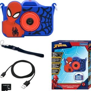 Lexibook, Spider-Man, Fotocamera 4-in-1 per bambini con protezione, Funzioni foto, video…