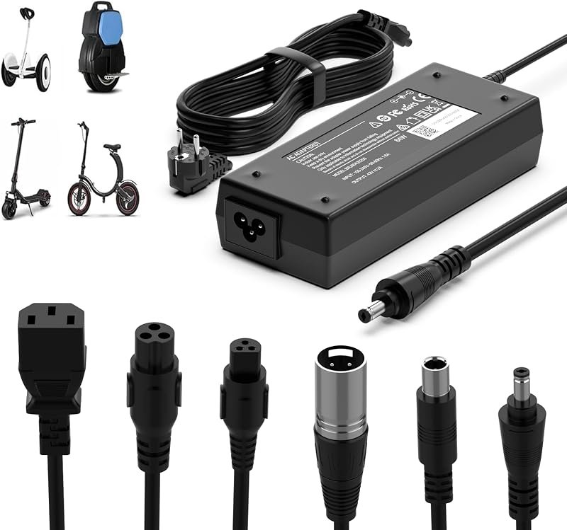 shefor 42V 2A Caricatore Monopattino Elettrico, AC Adattatore Hoverboard, 36V Alimentazione…