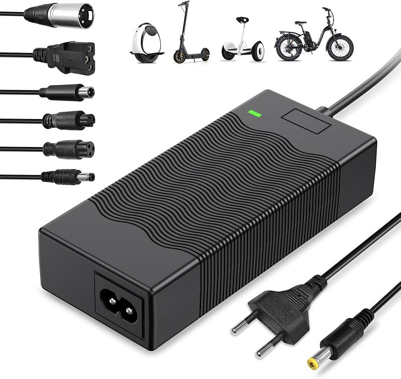 Caricatore Scooter Elettrico 42V 2A con 6 Spine, Alimentatore per Batteria al Litio 36V…