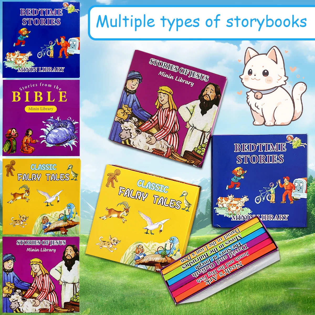 Mini libro di fiabe della buonanotte in inglese, Storie della Bibbia, Sviluppo della lingua, Immaginazione ricca, Fiabe classiche Libro per bambini - immagine 4
