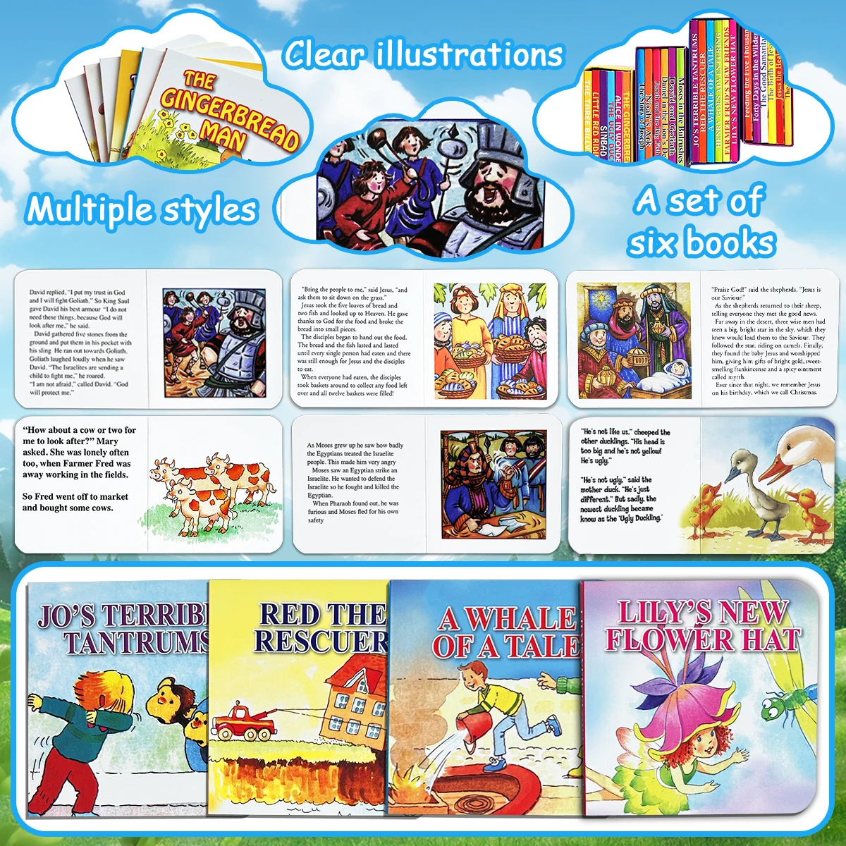 Mini libro di fiabe della buonanotte in inglese, Storie della Bibbia, Sviluppo della lingua, Immaginazione ricca, Fiabe classiche Libro per bambini - immagine 5