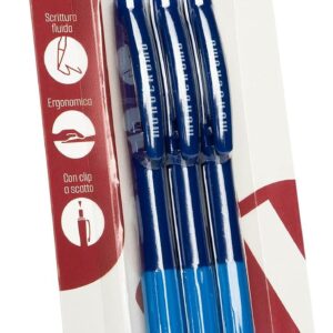 Pigna Confezione 3 pezzi Penna MONOCROMO Blu