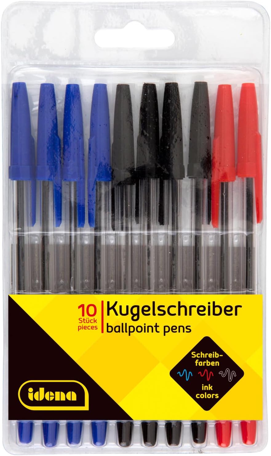 Idena 500234 - Set di 10 penne a sfera colori assortiti