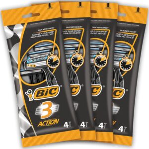 Rasoi usa e getta BIC RAZORS 3 Action da uomo, 3 lame, 4 pacchi da 4 pezzi