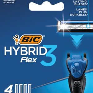 BIC Lama per rasoio da uomo Hybrid 3 Flex confezione da 4 ricariche