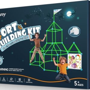 besrey Fortino per bambini 144 pezzi, kit fortezza e gioco di lancio 2 in 1 | Kit…