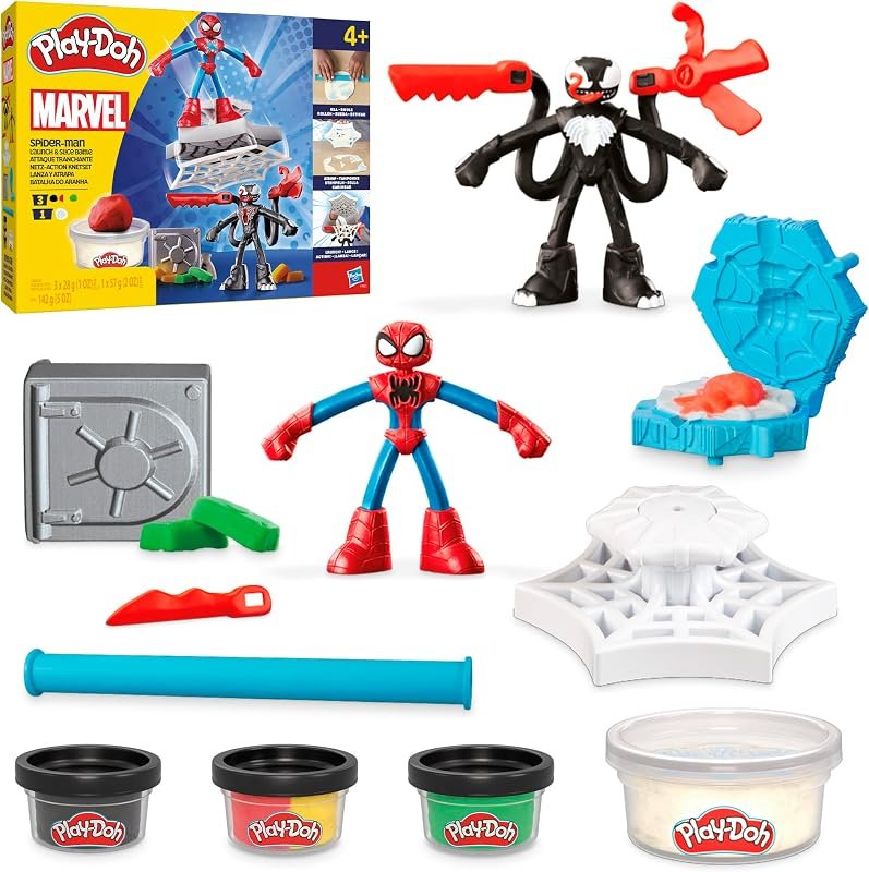 Play-Doh Marvel Spider-Man, Coffret Attaque Tranchante avec Figurines Venom et Spider-Man…
