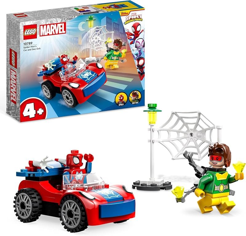LEGO 10789 Marvel L’Auto di Spider-Man e Doc Ock, Giocattolo di Spidey e i Suoi Fantastici…