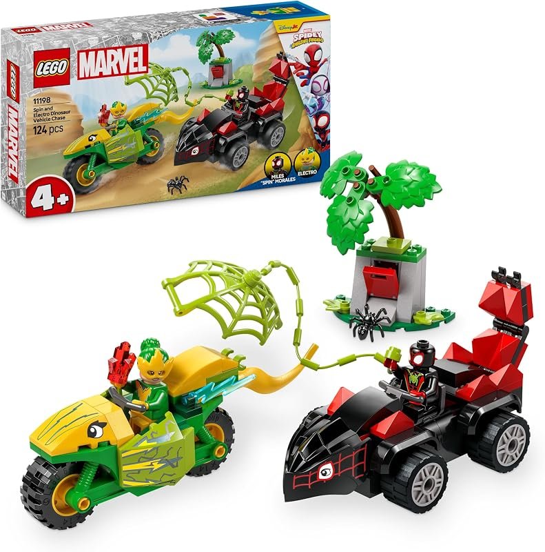 LEGO Spidey e i Suoi Fantastici Amici Inseguimento sui Dino-Veicoli di Spin ed Electro…