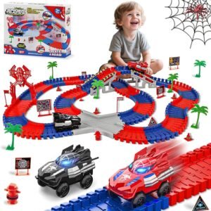 Spider Pista Macchinine Elettriche per Bambini 2 3 4 5 6 Anni (212 Pezzi) | Flessibile…