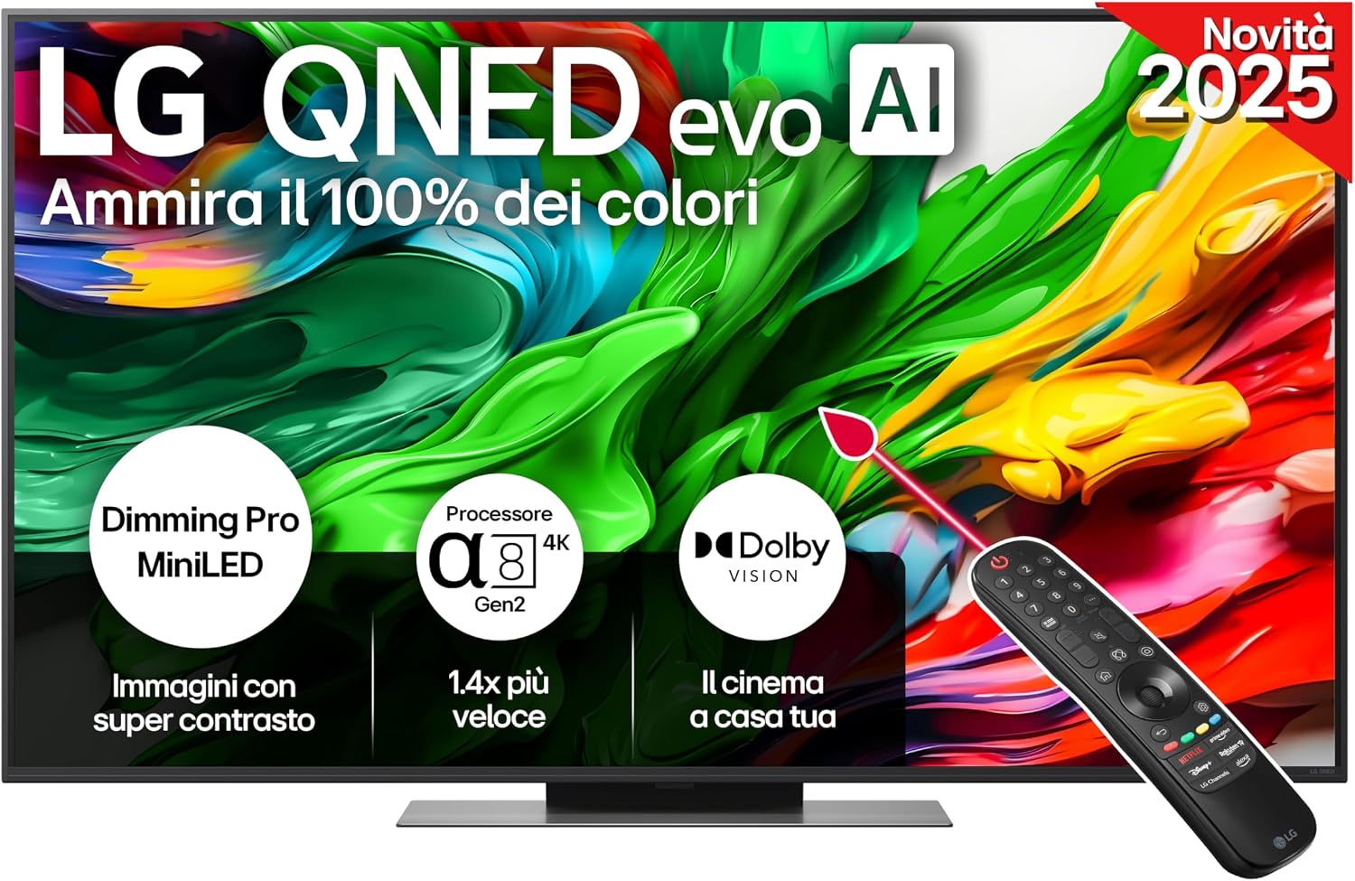 LG QNED evo AI 55 Pollici Smart TV 4K Serie QNED86 2025