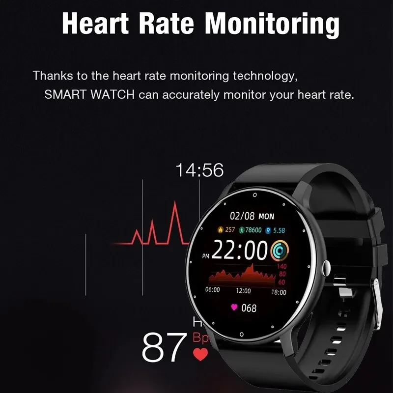 Smartwatch ZL02D Donna Uomo Regalo Sport Fitness Orologio con Monitoraggio della Frequenza Cardiaca Impermeabile - immagine 4