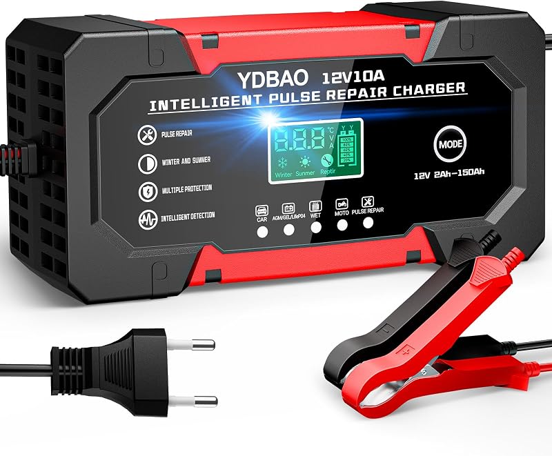 Caricabatterie Auto 10A 12V per Auto Moto AGM LiFePO4