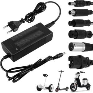 Caricatore Monopattino Elettrico: 42V 2A Caricabatteria per Scooter Elettrico con 6…