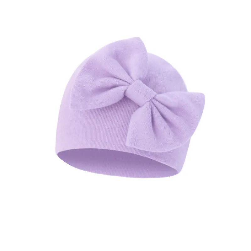 Cappello da ospedale per neonato morbido con fiocco - immagine 4