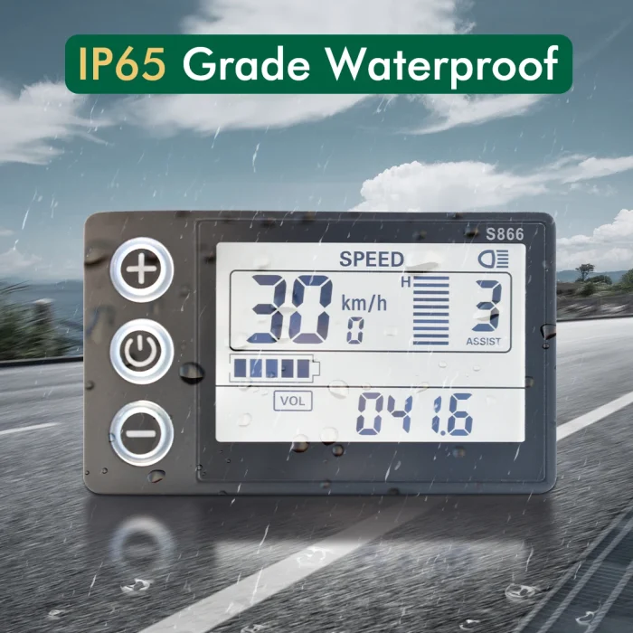 Display modello S866 per bicicletta elettrica 24V/36V/48V Protocollo UART 2 - immagine 3