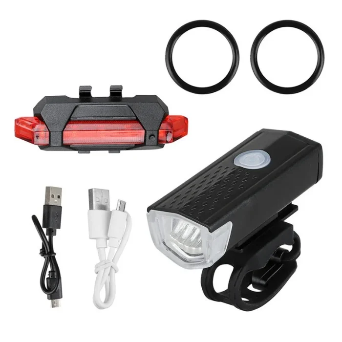 Luce per bicicletta per bici Set ricaricabile a LED USB MTB Bici da strada Faro anteriore posteriore Lampada Torcia elettrica Luce per ciclismo Accessori per ciclismo - immagine 3