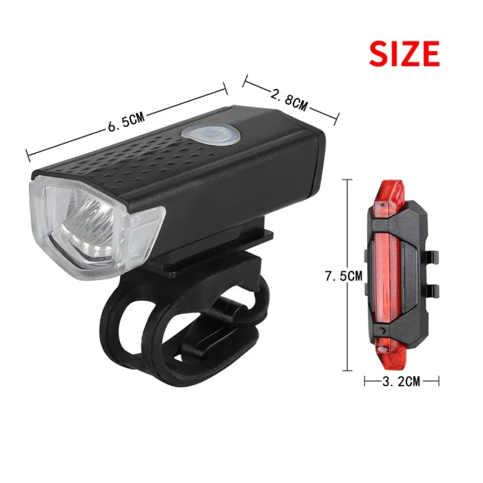 Luce per bicicletta per bici Set ricaricabile a LED USB MTB Bici da strada Faro anteriore posteriore Lampada Torcia elettrica Luce per ciclismo Accessori per ciclismo - immagine 2