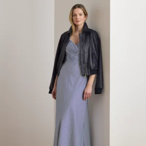 Abito Lungo Ralph Lauren in Taffetà a Righe Elegante