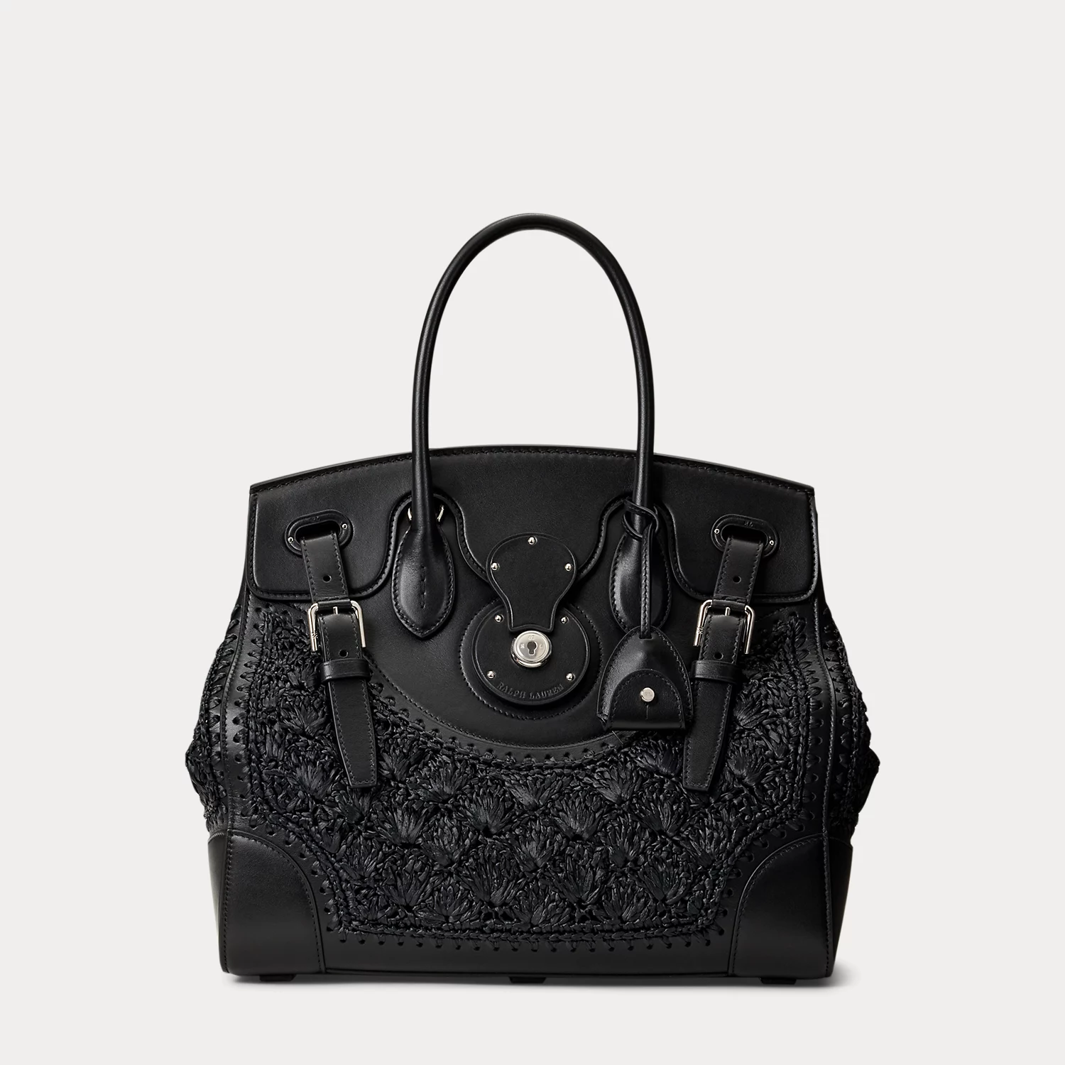 Borsa Soft Ricky 33 in Rafia e Pelle - Ralph Lauren - immagine 2