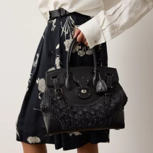 Borsa Soft Ricky 33 in Rafia e Pelle - Ralph Lauren