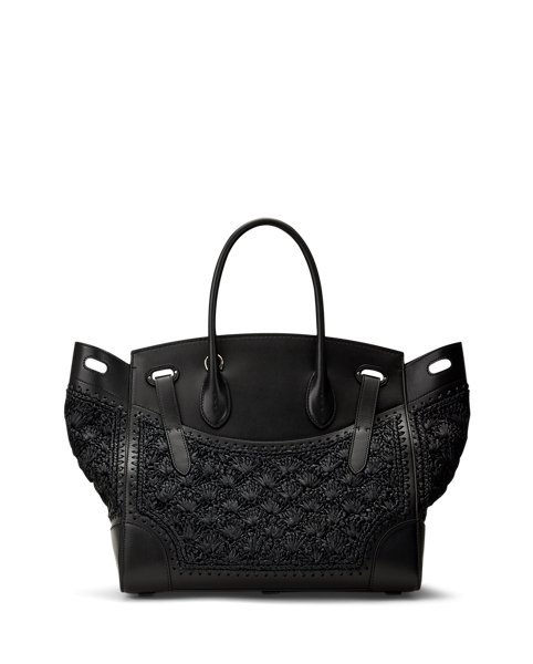 Borsa Soft Ricky 33 in Rafia e Pelle - Ralph Lauren - immagine 6