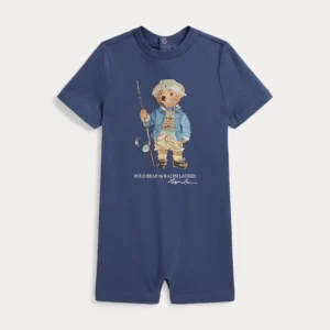 Tutina Pantaloncino Polo Bear in Jersey - Ralph Lauren