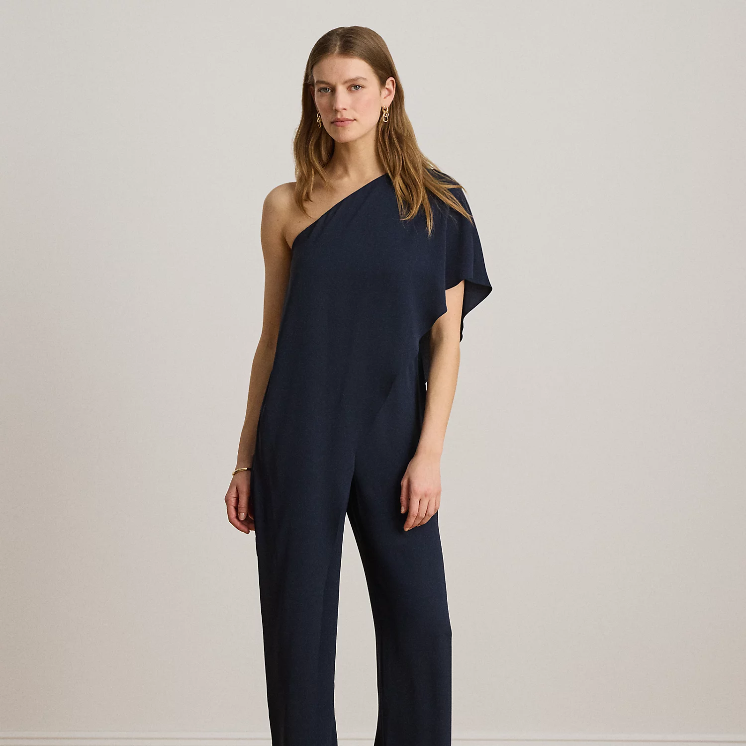 Tuta Monospalla in Georgette con Mantella - Ralph Lauren