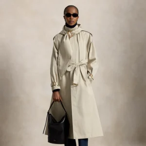 Trench Ralph Lauren con Cappuccio e Sciarpa Elegante
