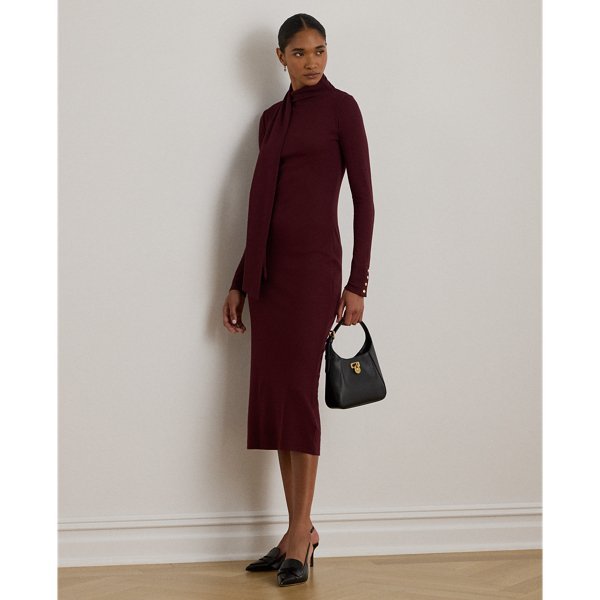 Abito in Cotone a Coste con Sciarpa - Ralph Lauren - immagine 4