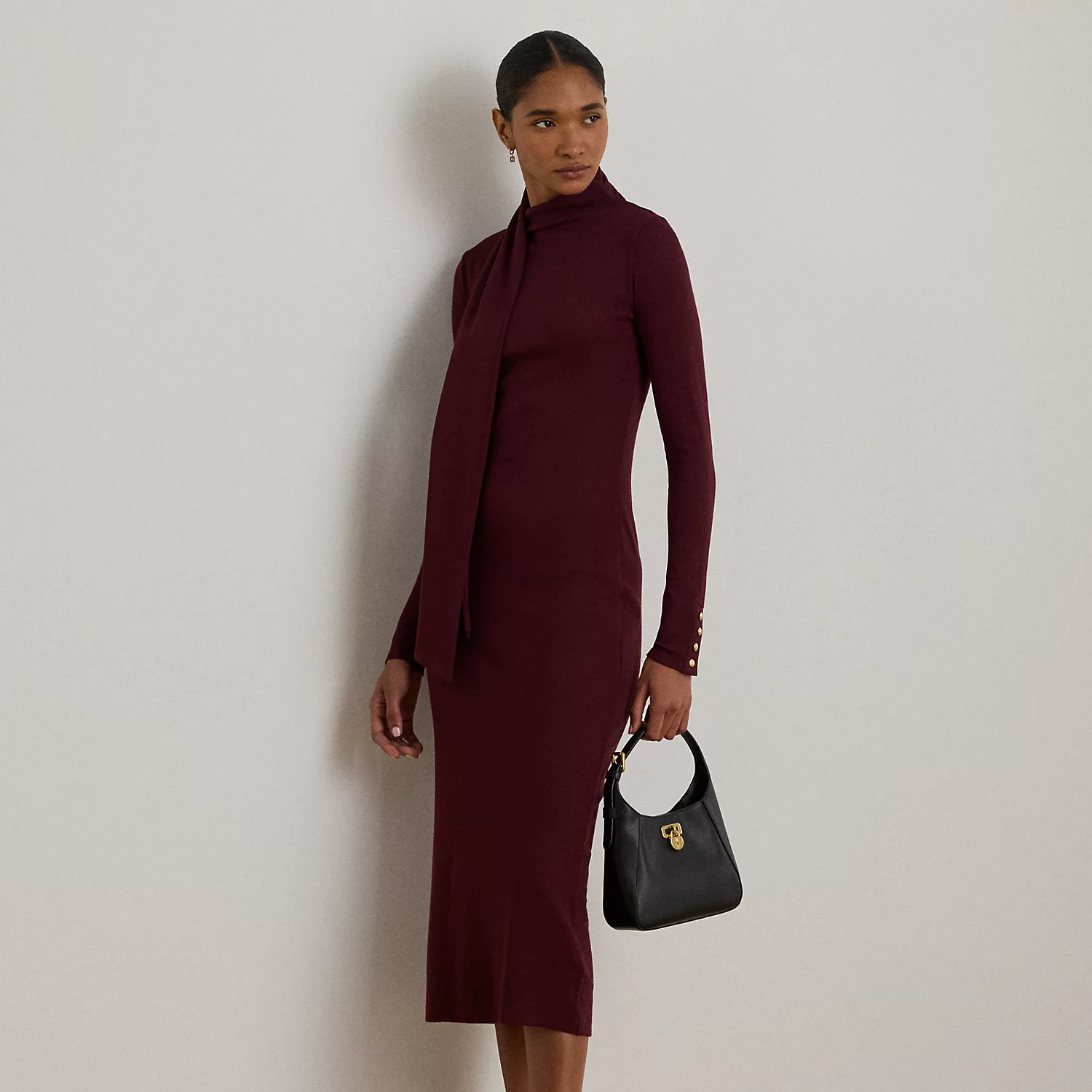 Abito in Cotone a Coste con Sciarpa - Ralph Lauren