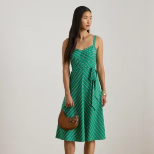 Abito in cotone a righe con cintura - Ralph Lauren